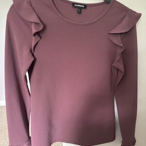 Express Women's Purple Ruffle Top